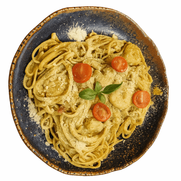  Linguine Al Pesto e gamberi